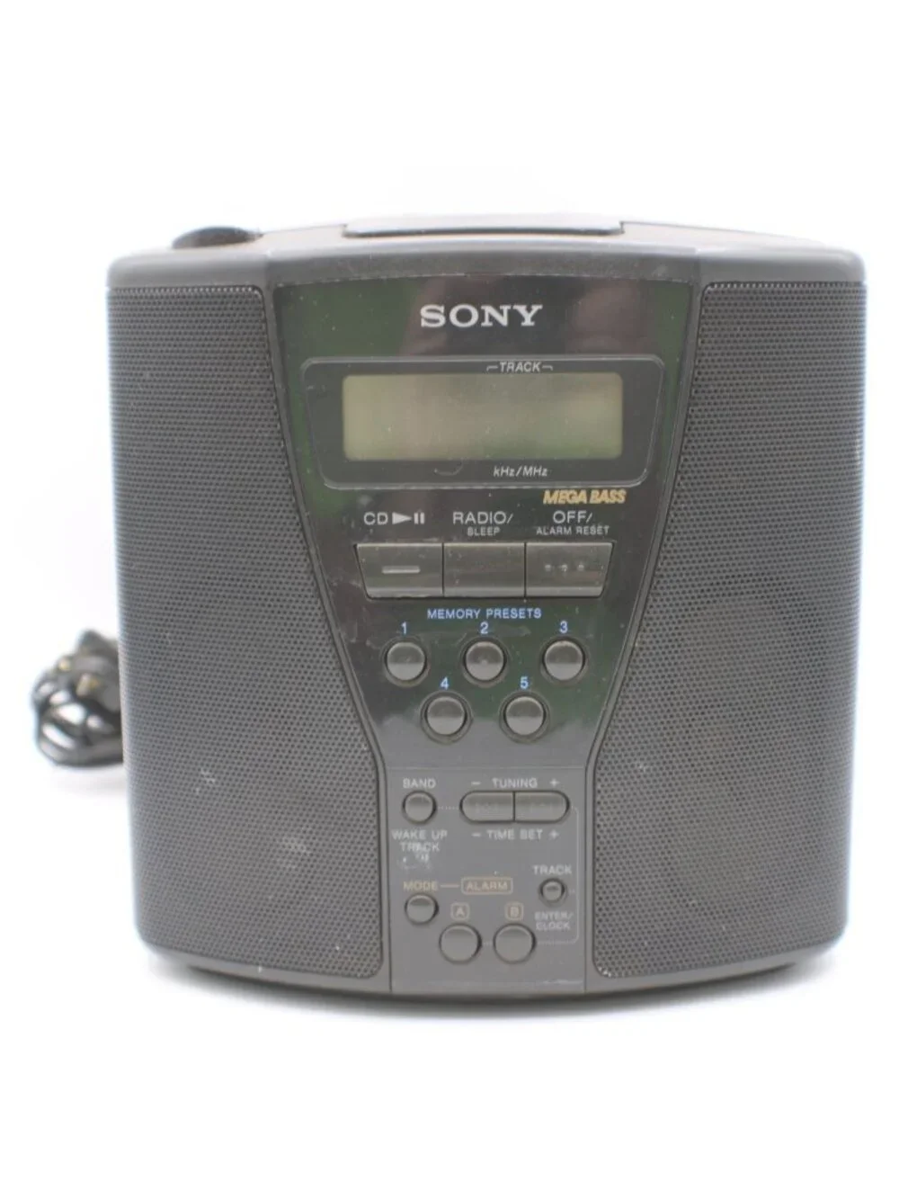 Sony Dream Machine Dual Alarm AM/FM CD Player Clock Radio ICF-CD833 Tower Design